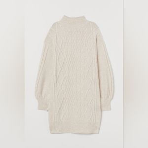 Cream Cable Knit Sweater Dress